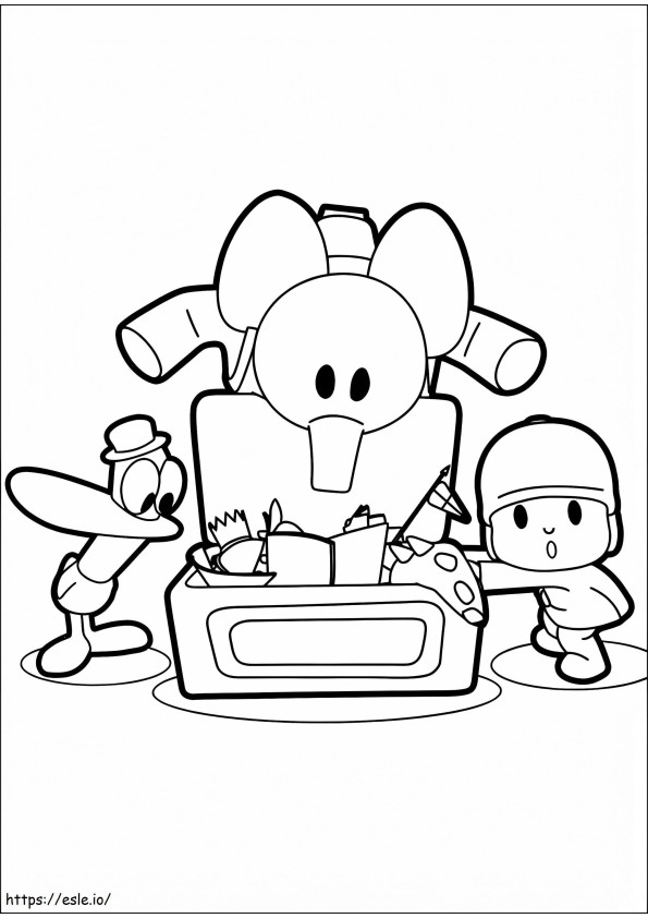 Pocoyo And Toys coloring page