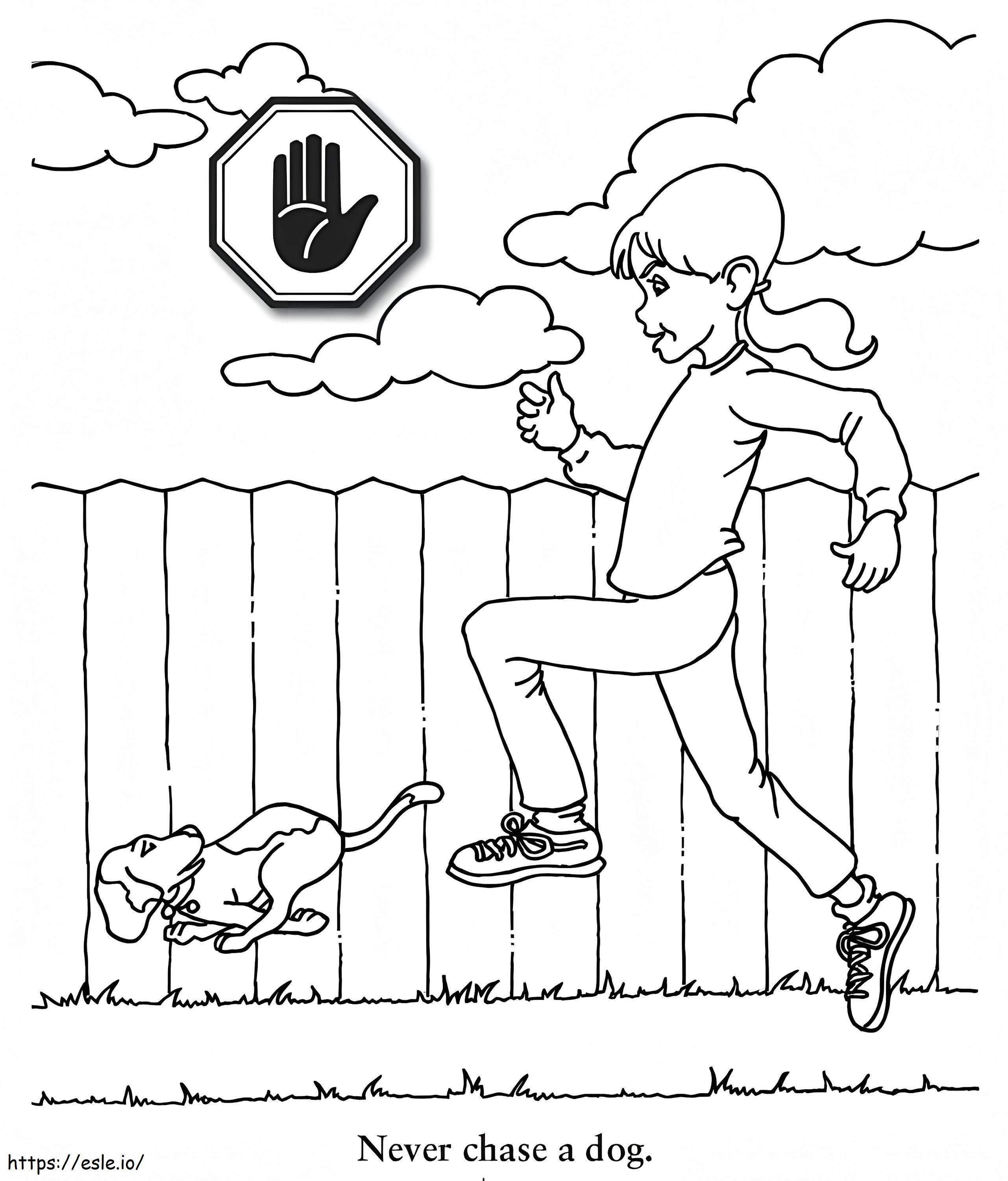 Never Chase A Dog coloring page