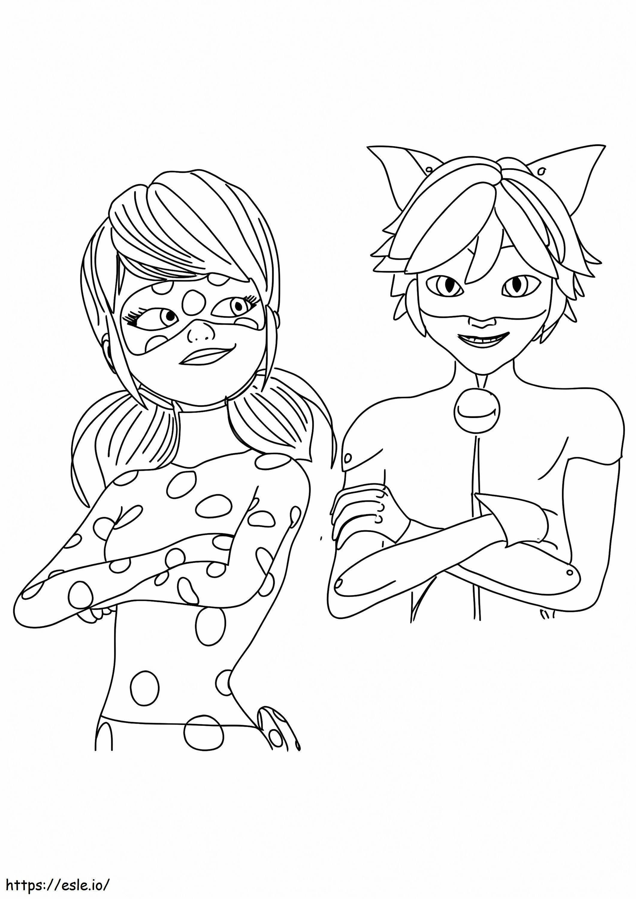 Ladybug And Cat Noir 4 coloring page