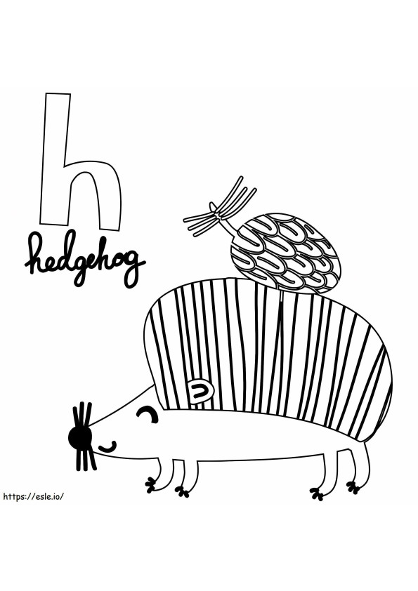 Letter H For Hedgehog coloring page