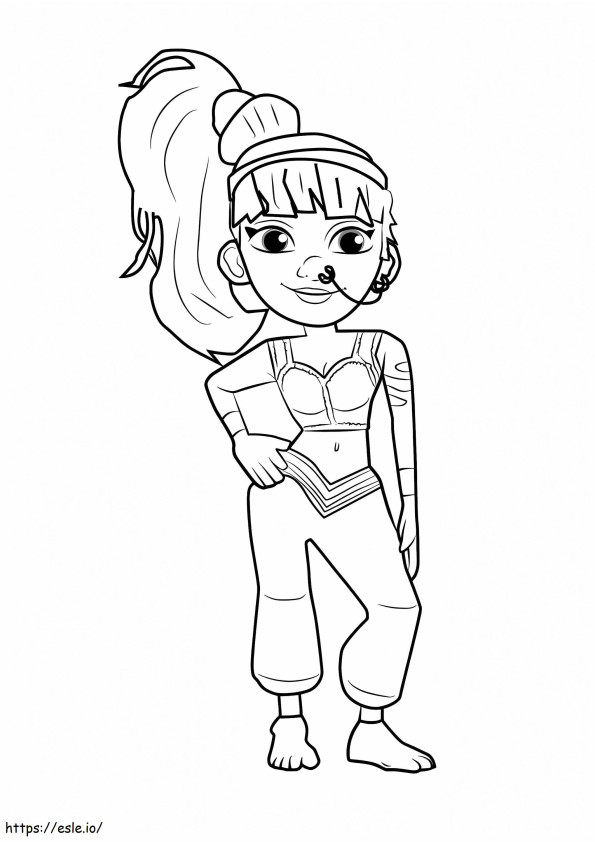 Amira From Subway Surfers coloring page