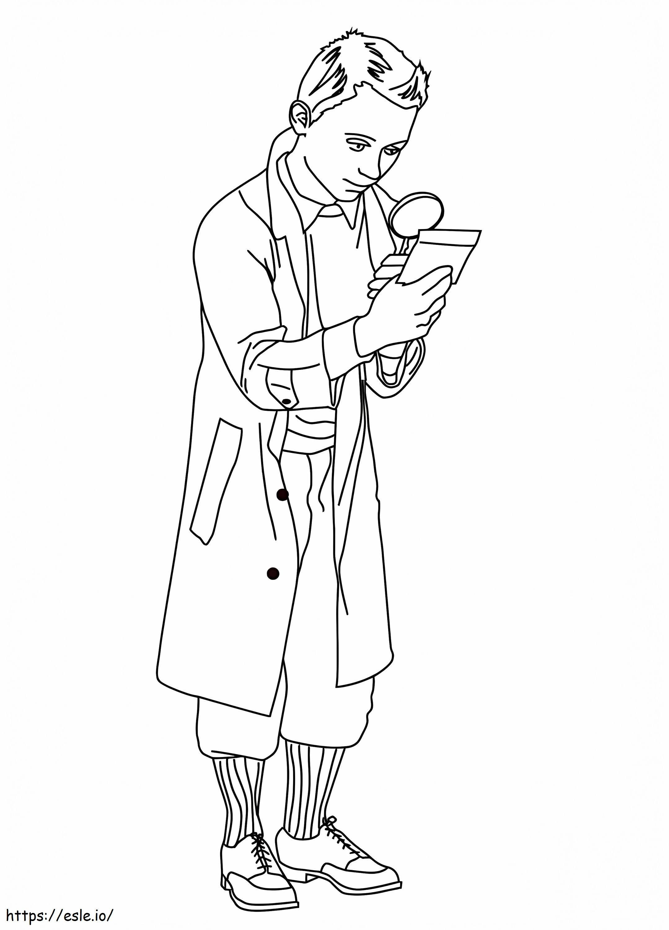 Tintin Looking For Clues coloring page