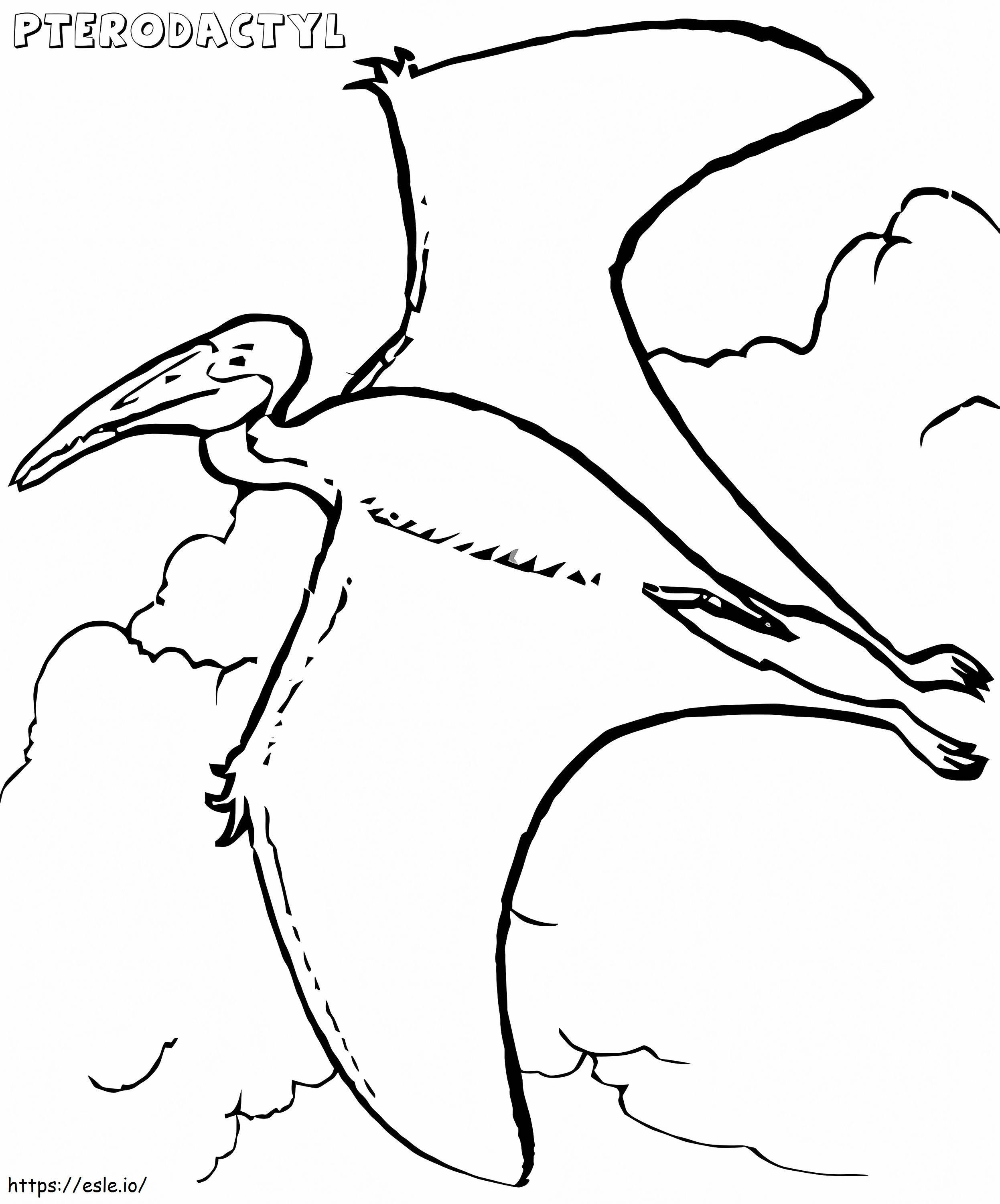 Latający pterodaktyl kolorowanka