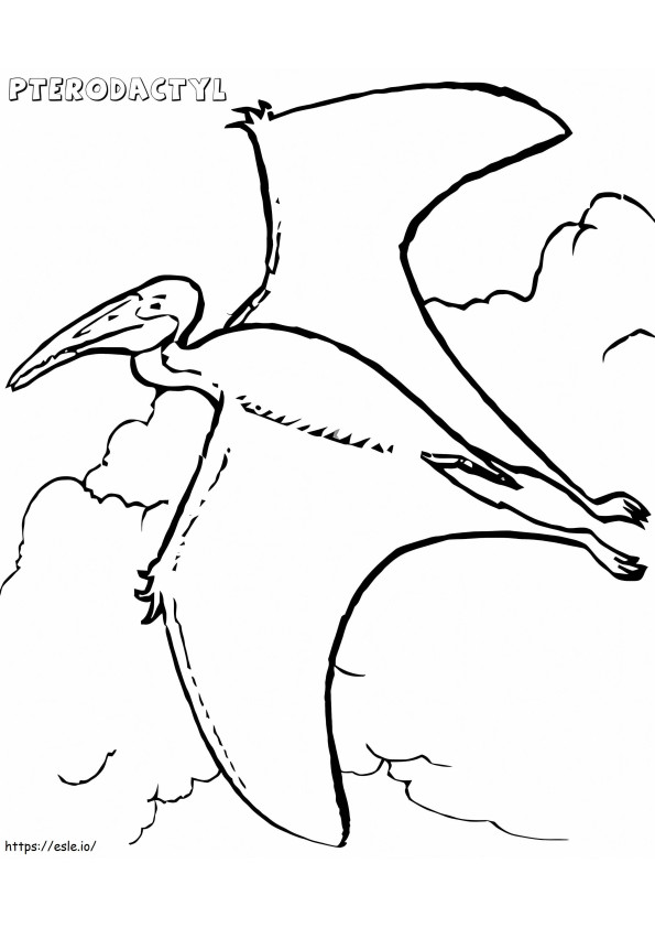 Pterodactil zburător de colorat