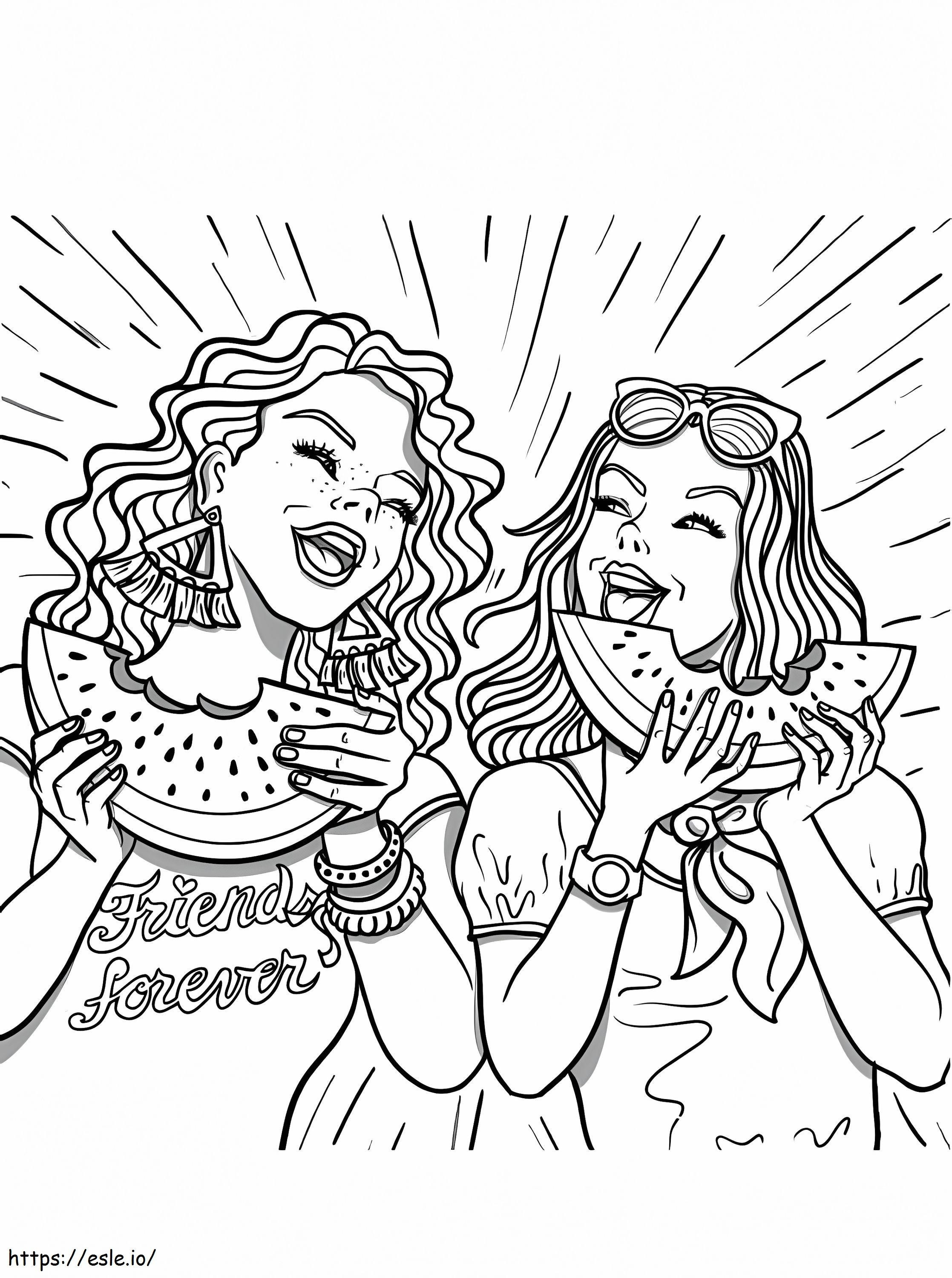 Funny Best Friends coloring page
