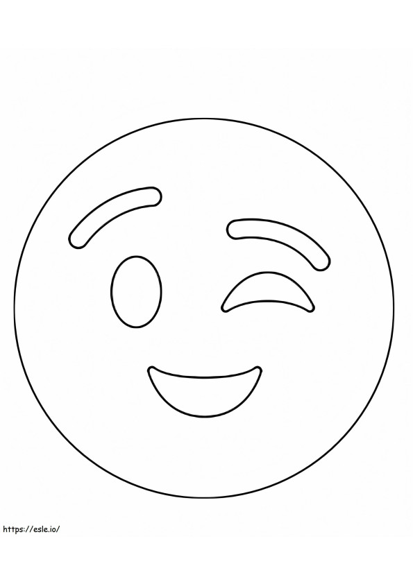 Zwinkerndes Emoji ausmalbilder