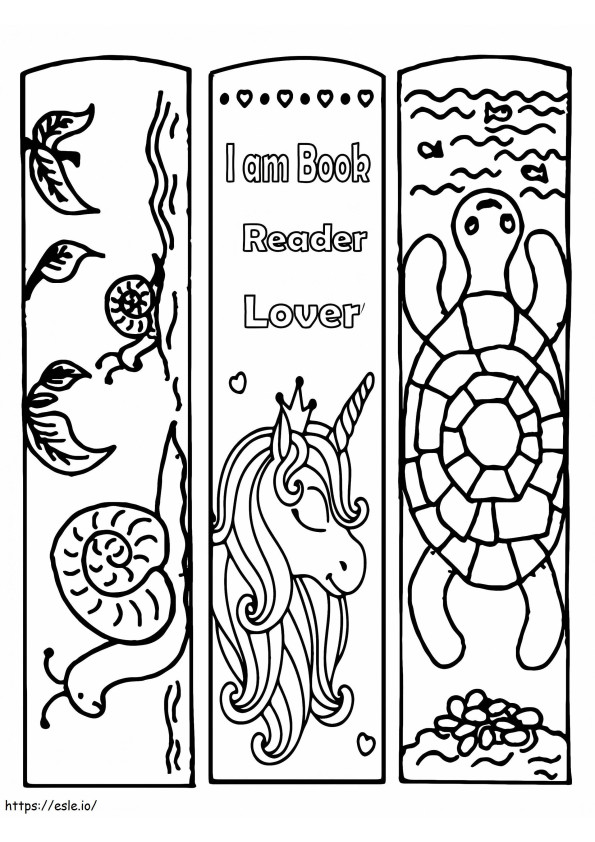 Coloriage Marque-page Je suis un amateur de livres pour les enfants à imprimer dessin