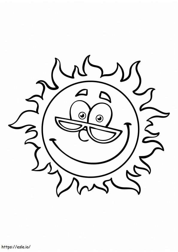Sun With Glasses coloring page
