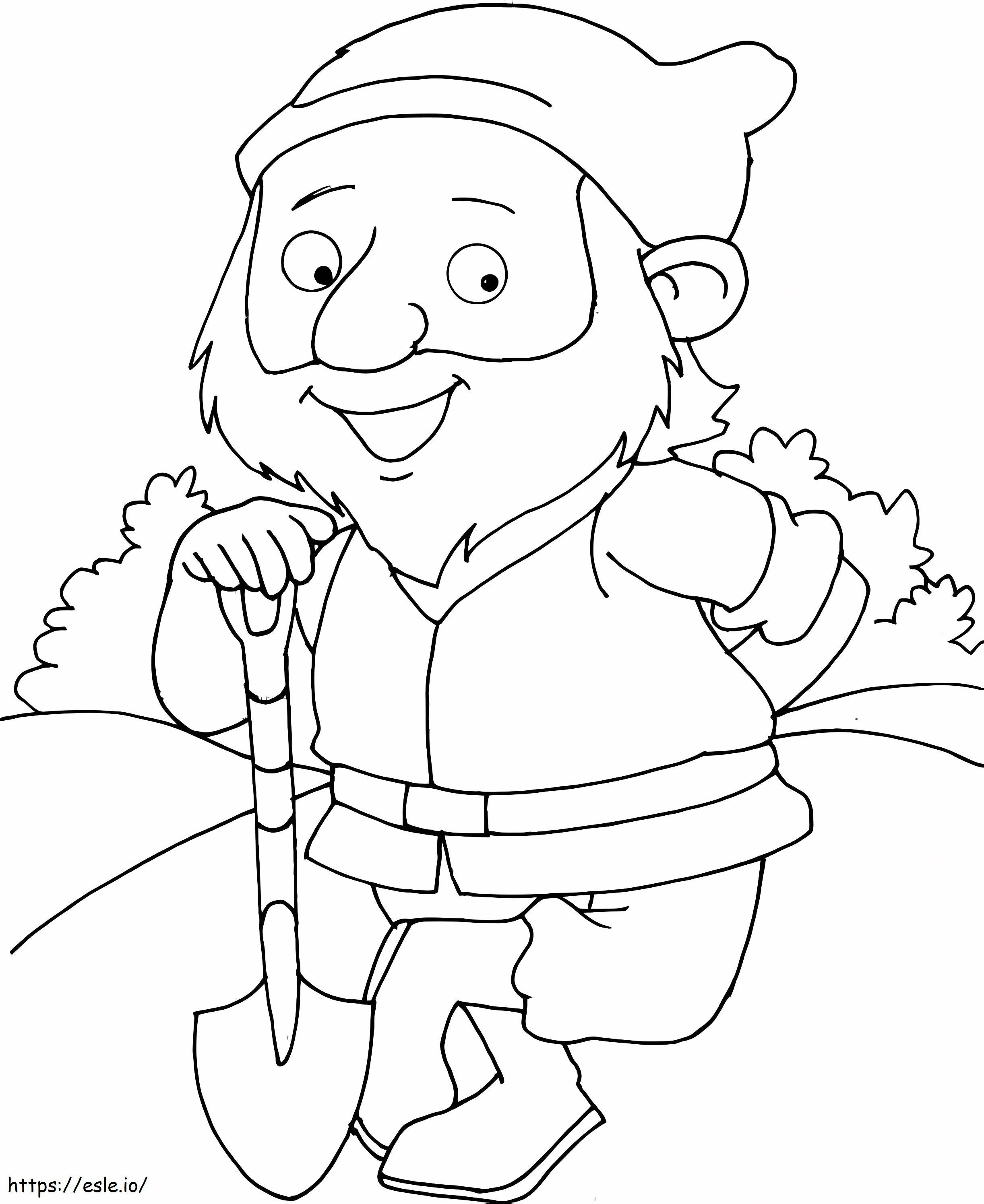 Dwarf With Spade E1649063627380 coloring page