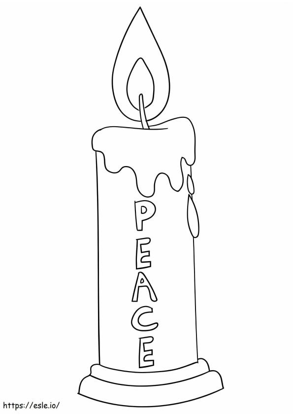 Rauhan kynttilä värityskuva