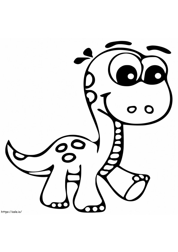 Coloriage Dinosaure mignon de la maternelle à imprimer dessin