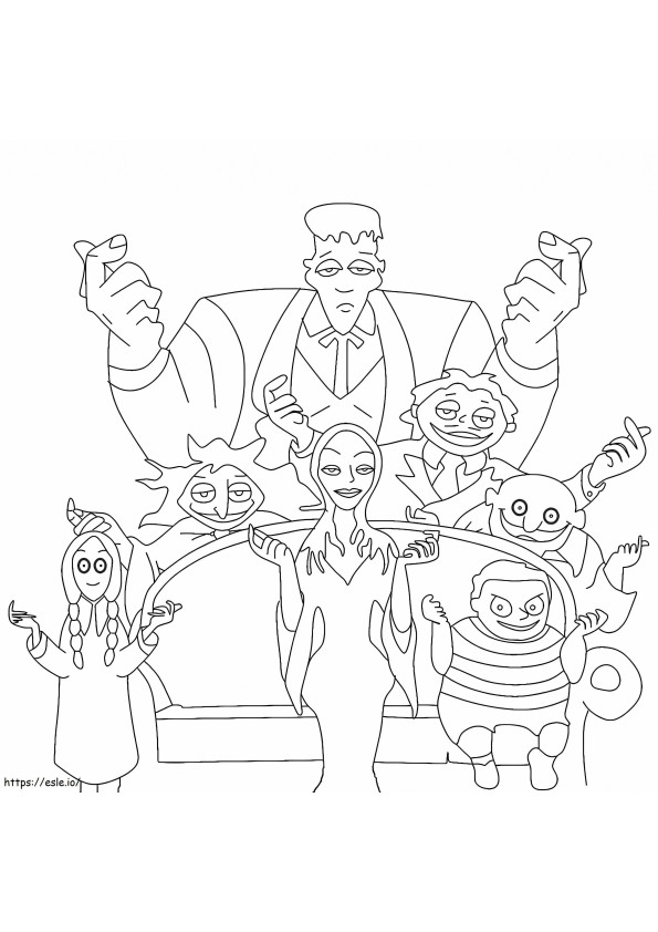 Coloriage Imprimable gratuitement La famille Addams à imprimer dessin