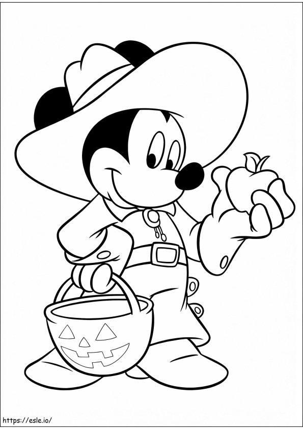 Halloween Mickey coloring page