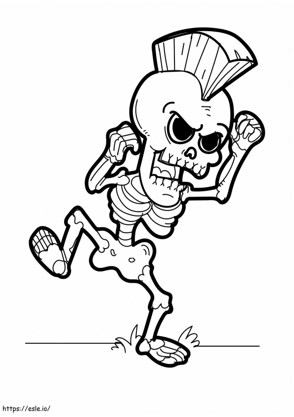 Esqueleto Dançante para colorir