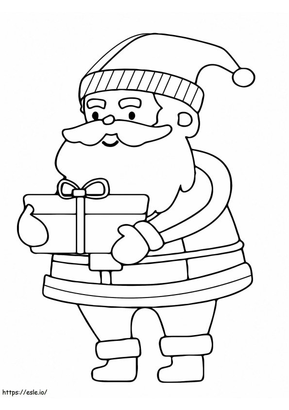 Santa Claus Carrying A Gift coloring page