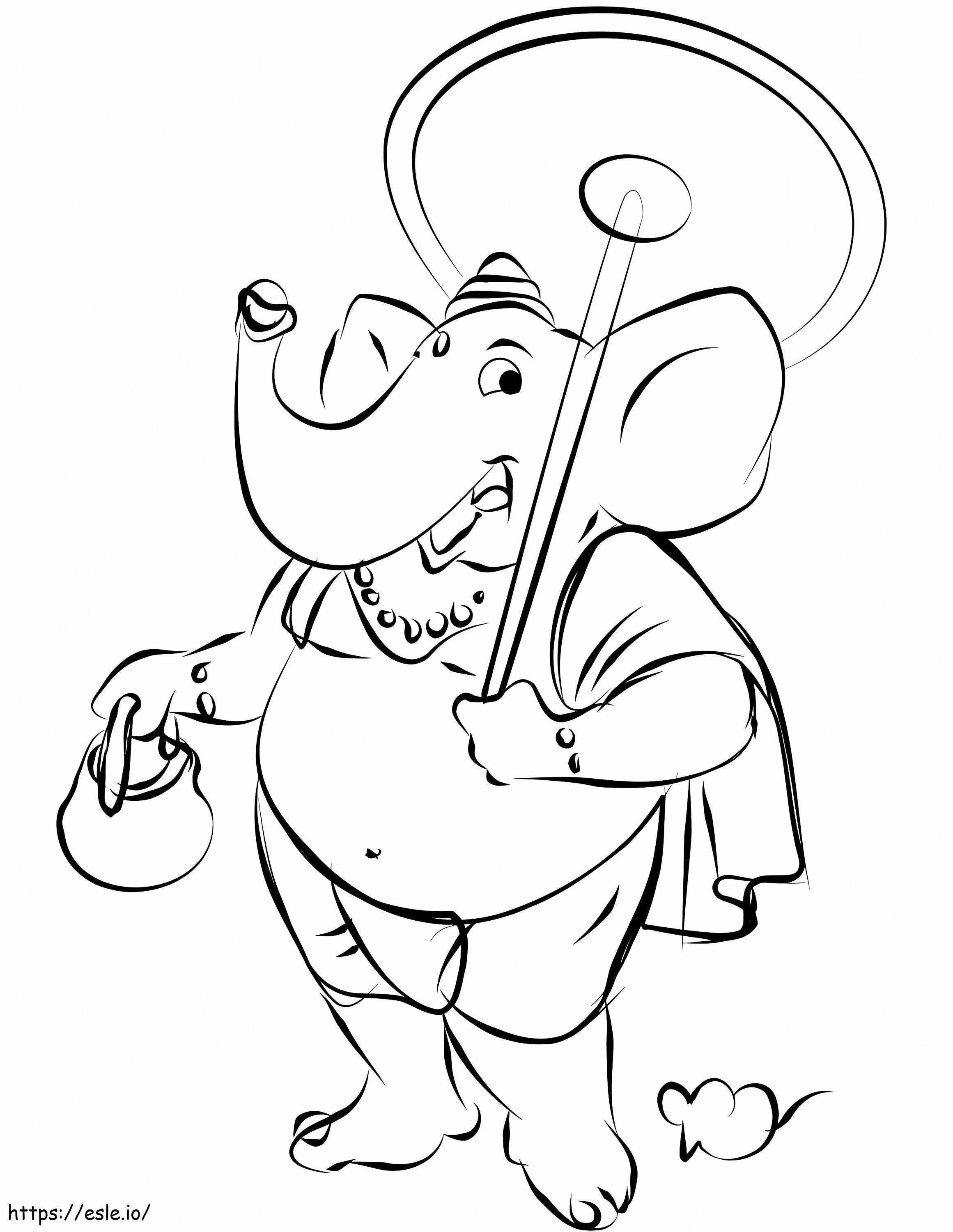 Cartoon Ganesha coloring page