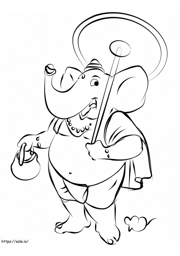 Ganesha dos desenhos animados para colorir