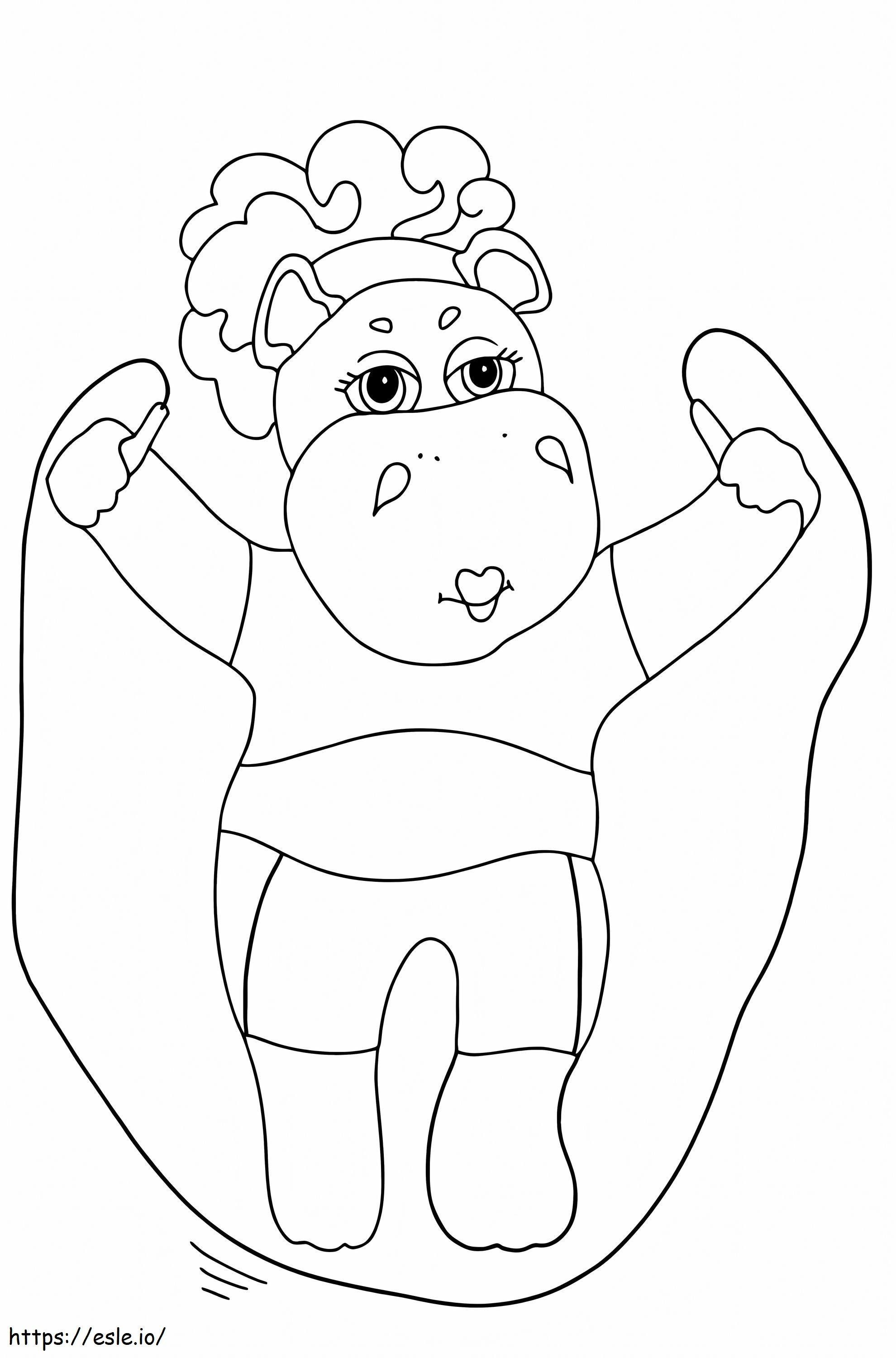 Hippo Jump Rope coloring page