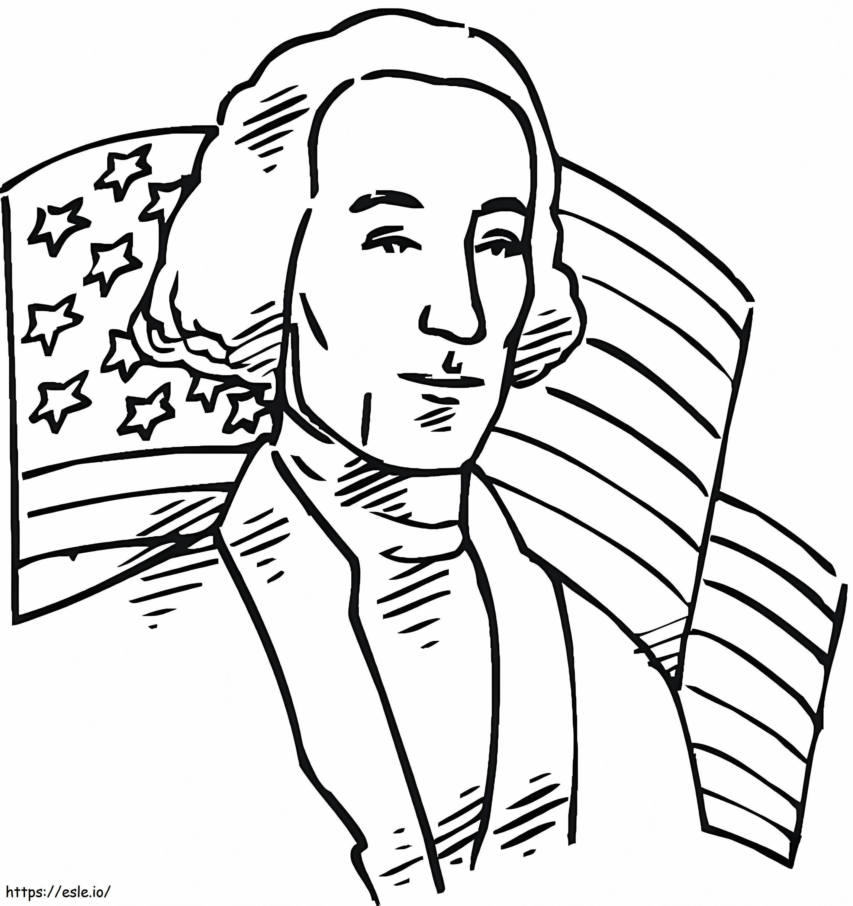 初代アメリカ大統領 ジョージ・ワシントン ぬりえ - 塗り絵