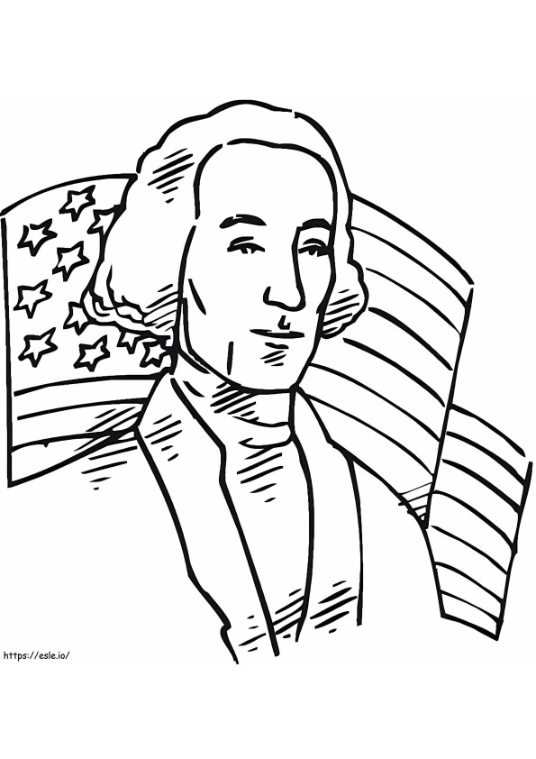初代アメリカ大統領 ジョージ・ワシントン ぬりえ - 塗り絵