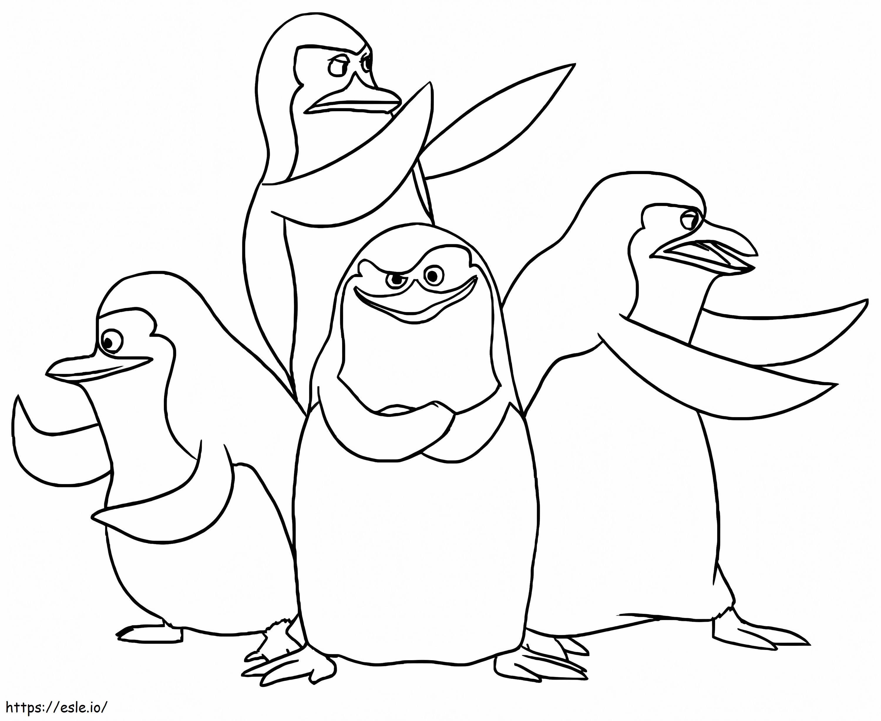 Pingüinos Geniales De Madagascar para colorear