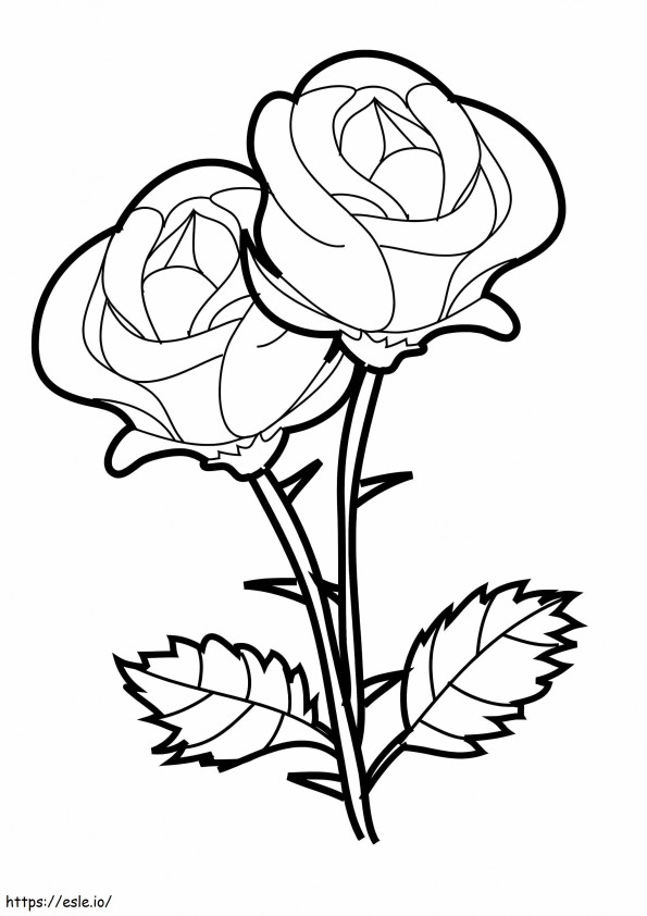 Coloriage Deux Roses à imprimer dessin
