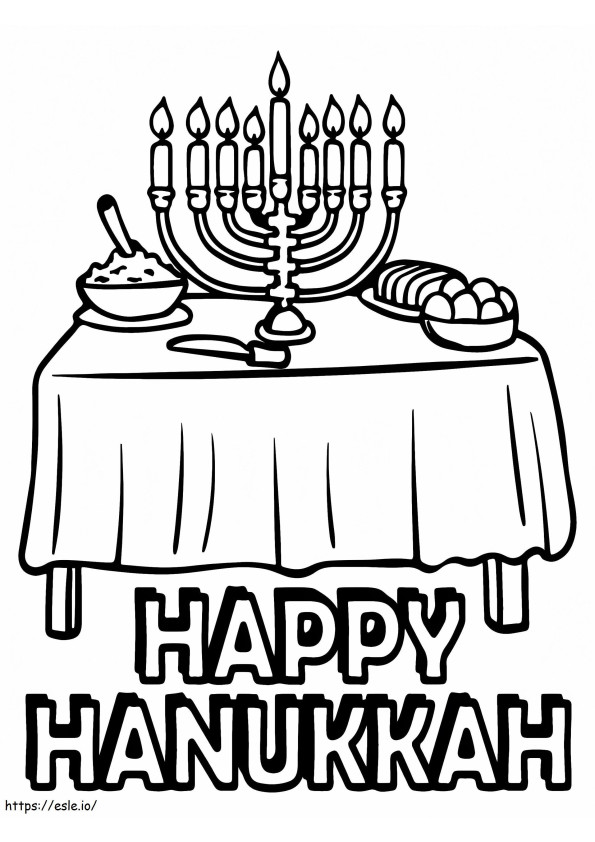 Happy Hanukkah With The Menorah coloring page