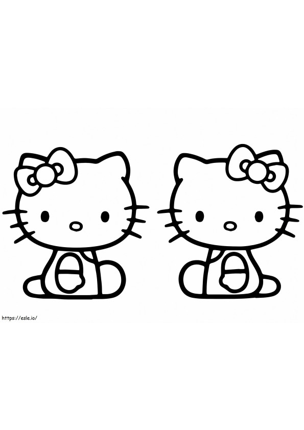 Mimmy și Hello Kitty de colorat
