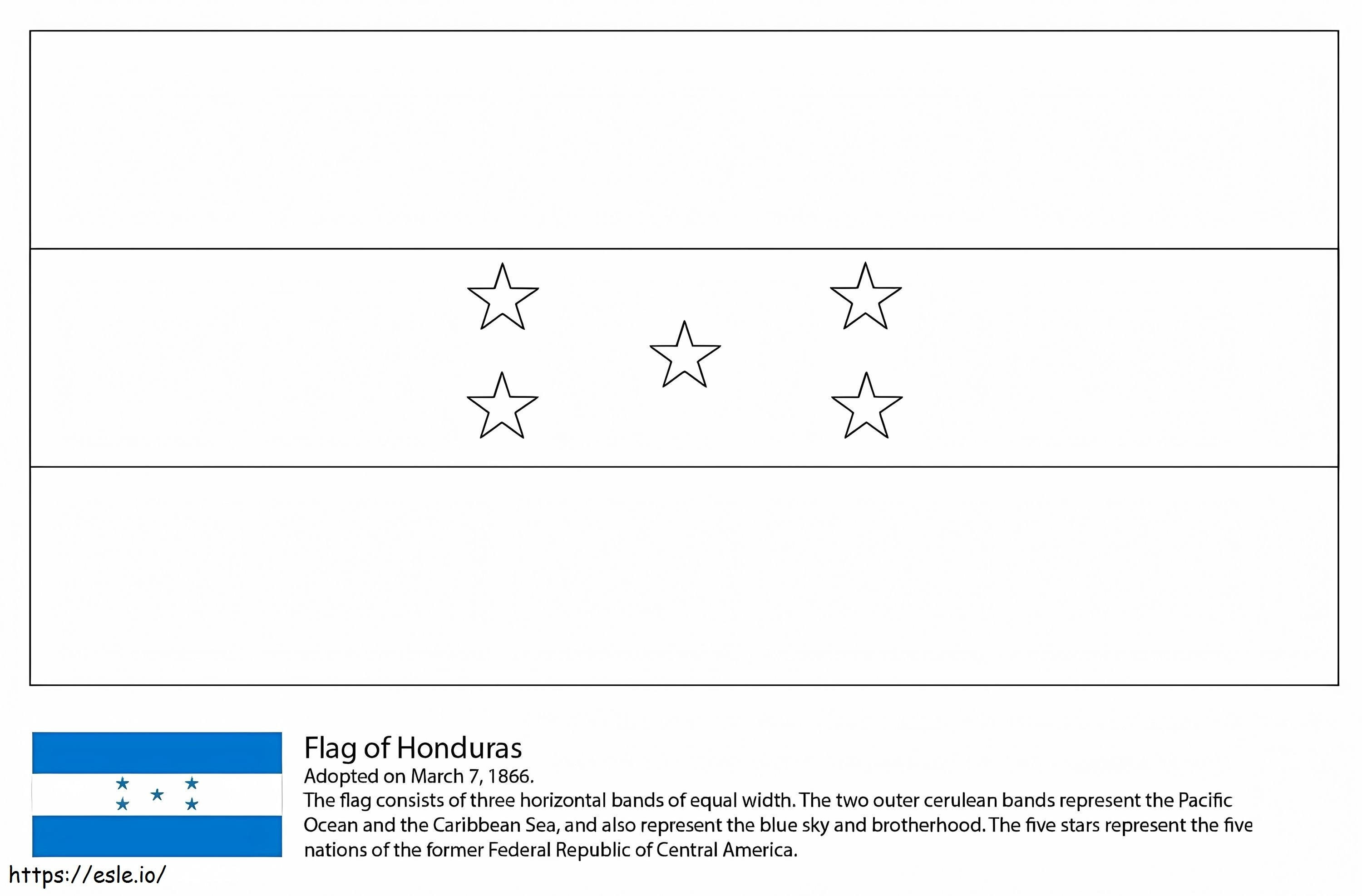 Honduras vlag kleurplaat kleurplaat