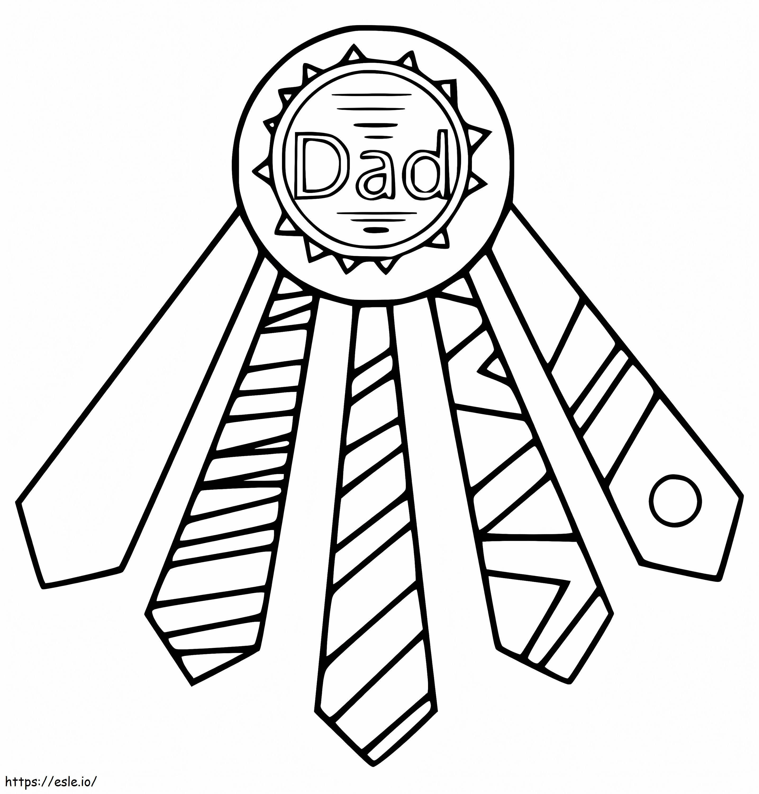 Distintivo de pai e gravata cinco para colorir
