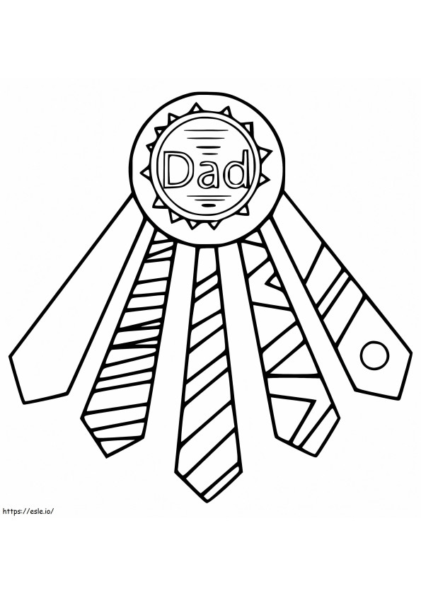 Coloriage Badge papa et cinq cravates à imprimer dessin