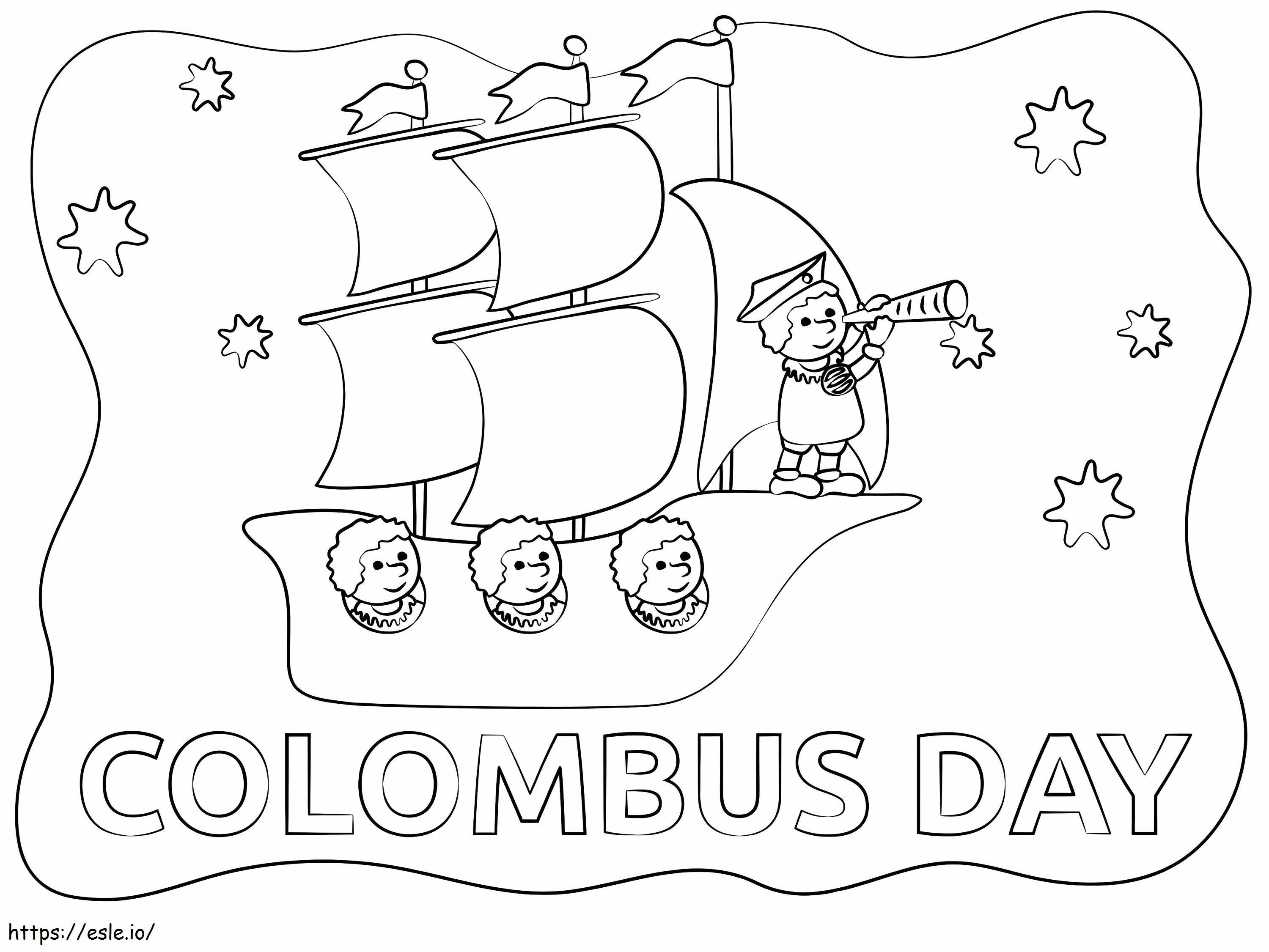 Dia de Colombo 7 para colorir
