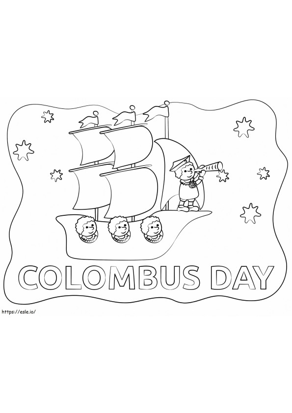 Dzień Kolumba 7 kolorowanka