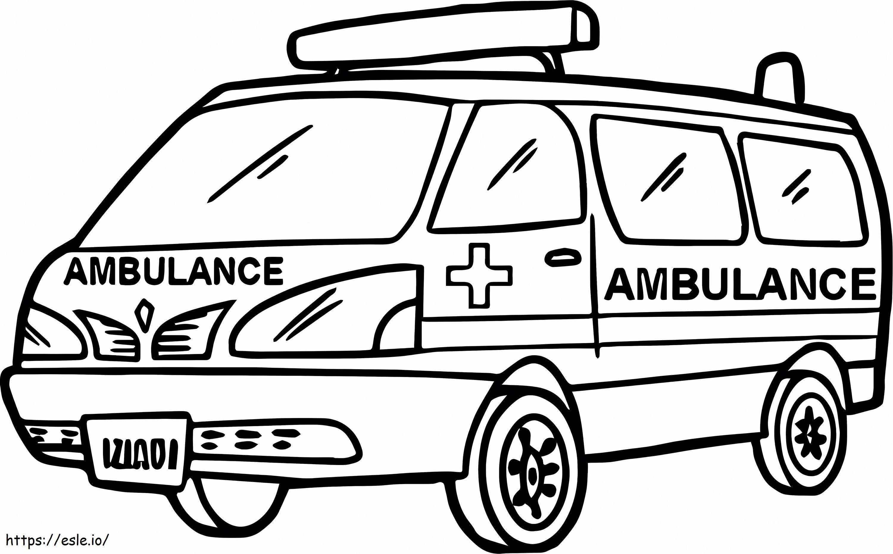 Disegno dell'ambulanza da colorare