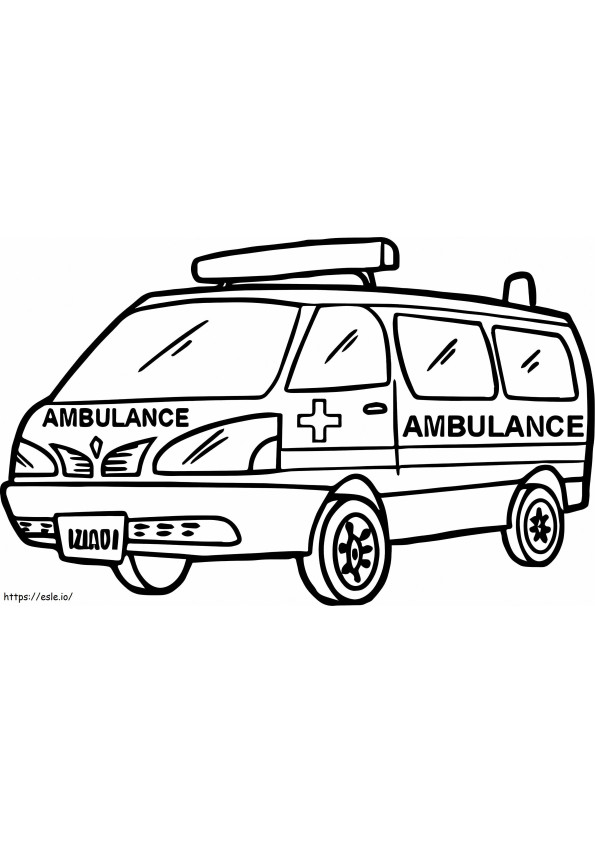 Ambulanssin piirustus värityskuva