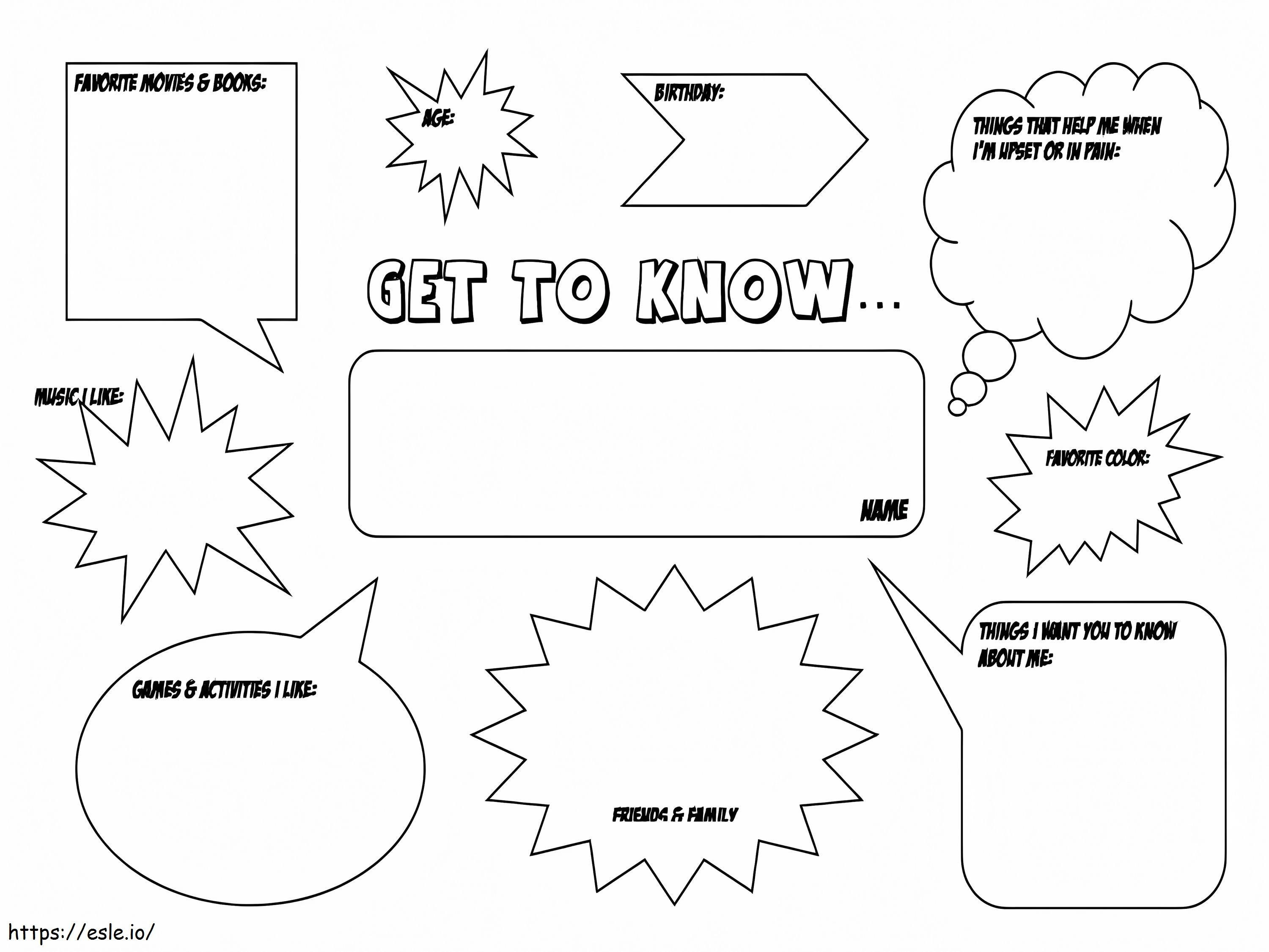 All About Me 1 coloring page