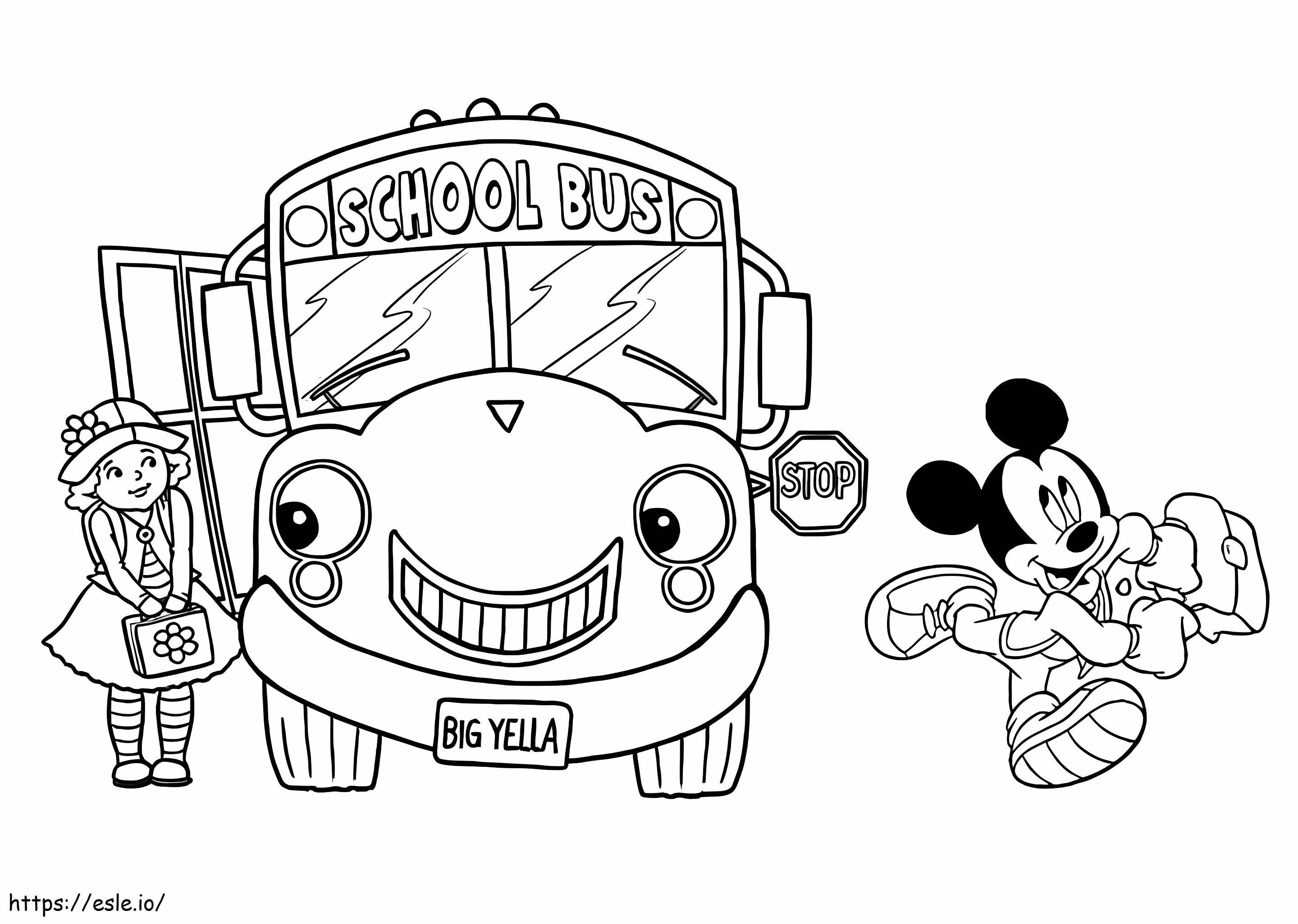 Mickey Mouse de volta às aulas para colorir