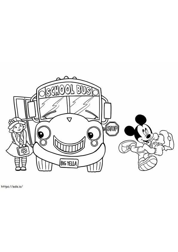 Coloriage Mickey Mouse Retour à l'école à imprimer dessin