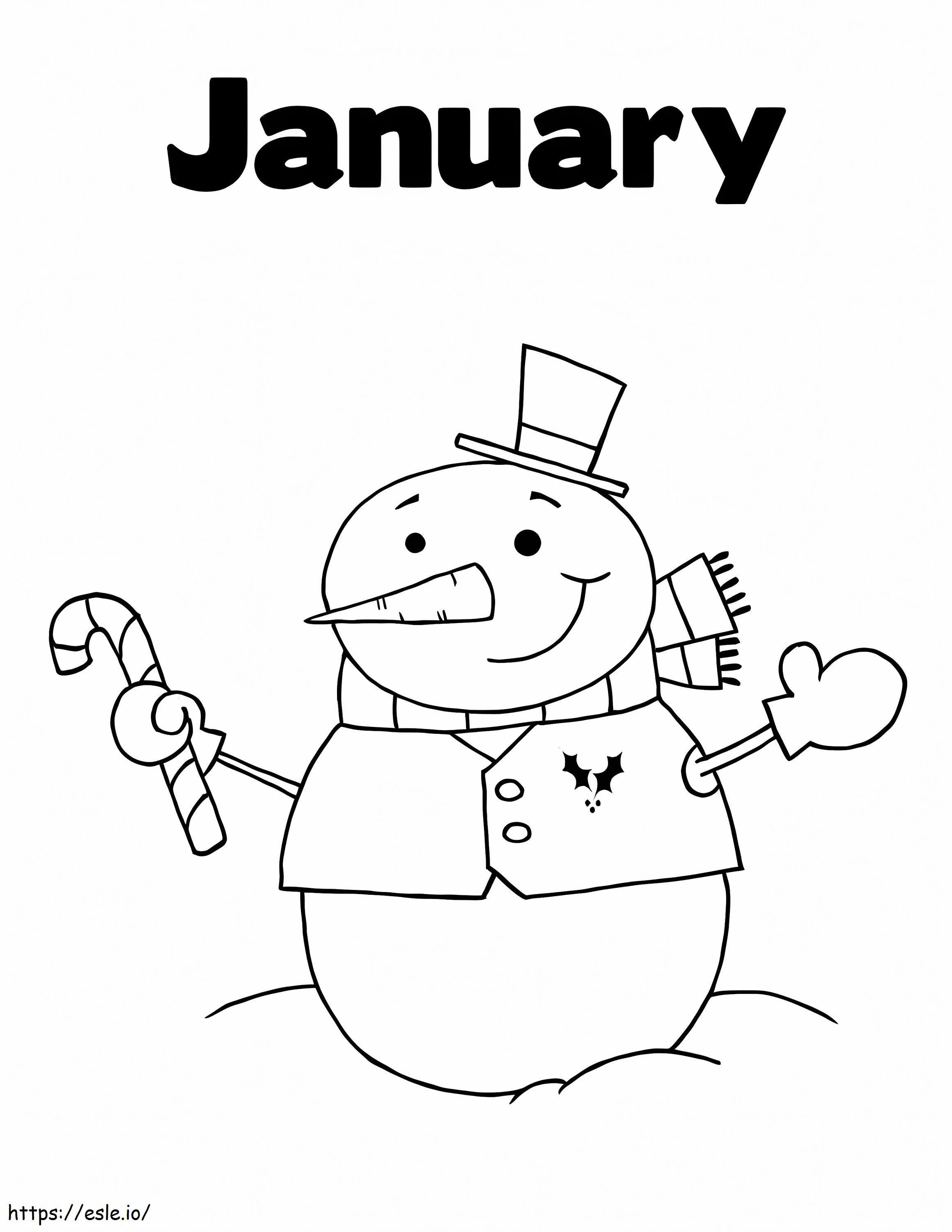 Sneeuwpop januari kleurplaat 1 kleurplaat kleurplaat