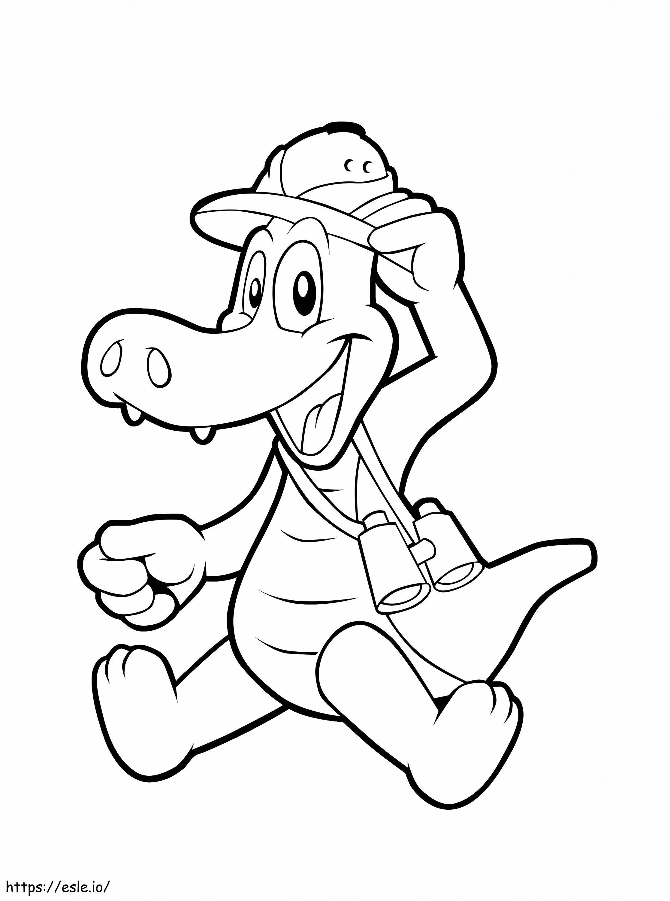 Cartoon Crocodile Coloring Page for Kids