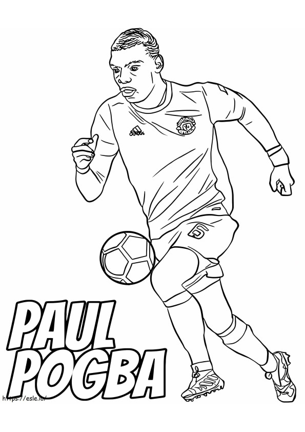 ポール・ポグバがボールを跳ね返す ぬりえ - 塗り絵