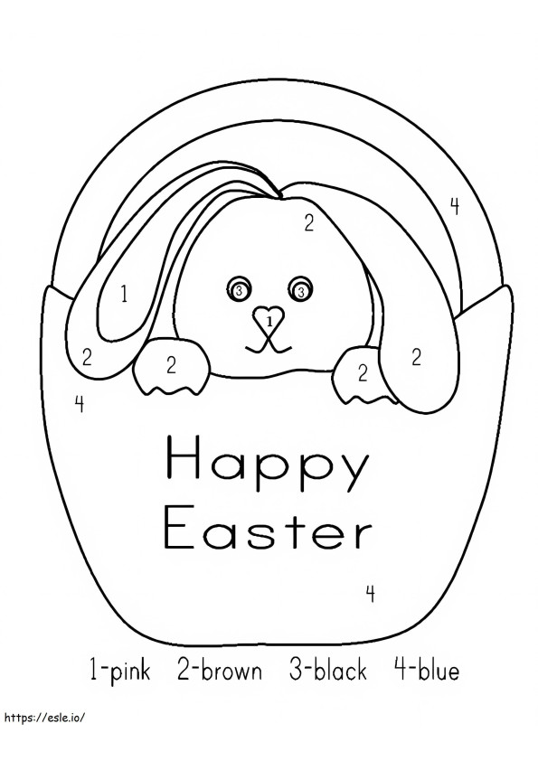 Cute Easter Bunny Color By Number coloring page