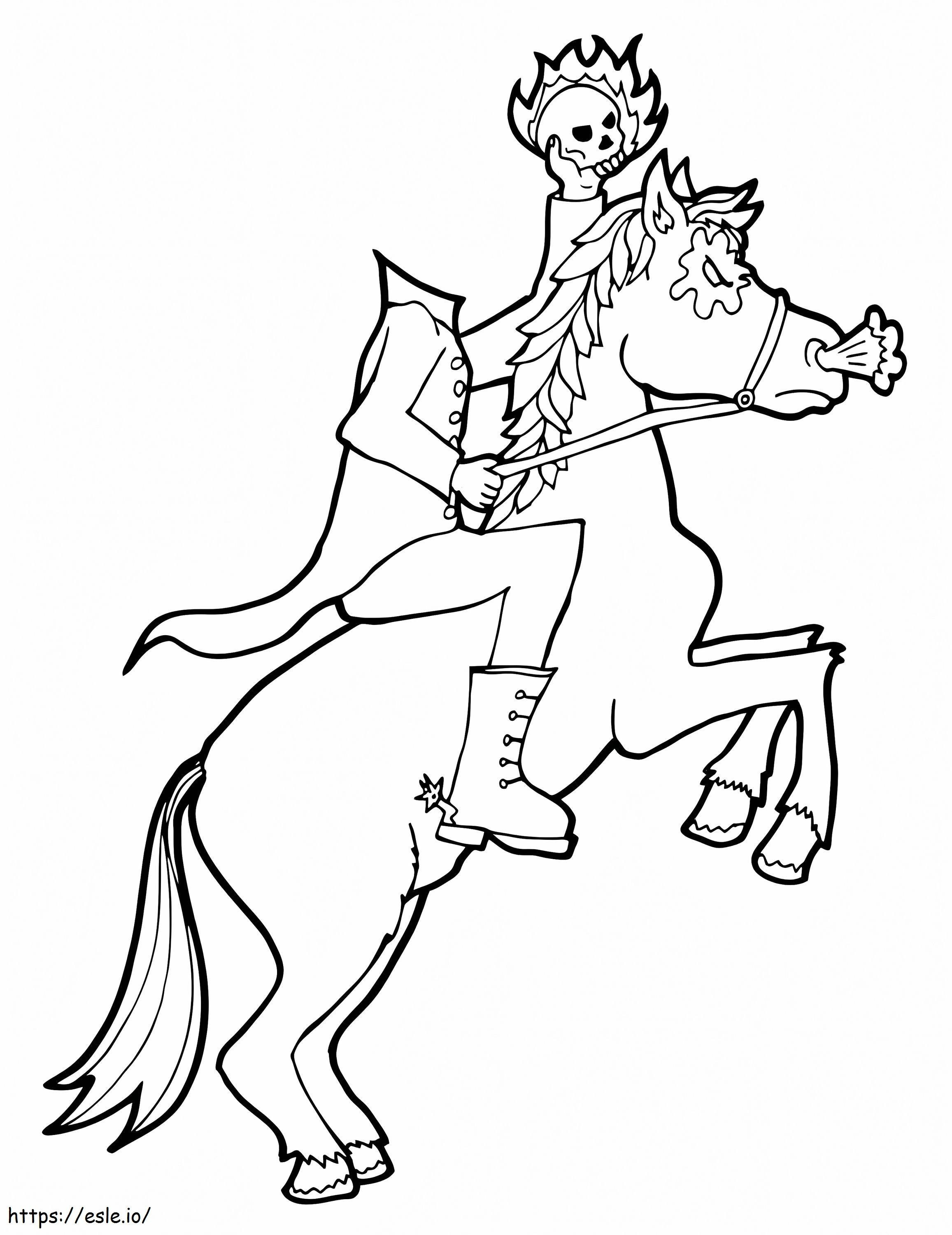 Creepy Headless Horseman coloring page