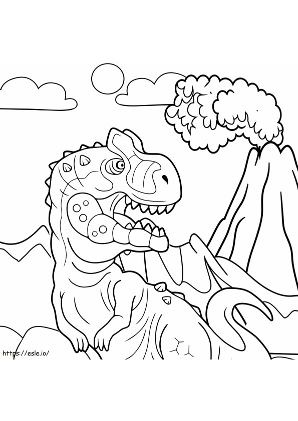 ギガノトサウルス 4 ぬりえ - 塗り絵