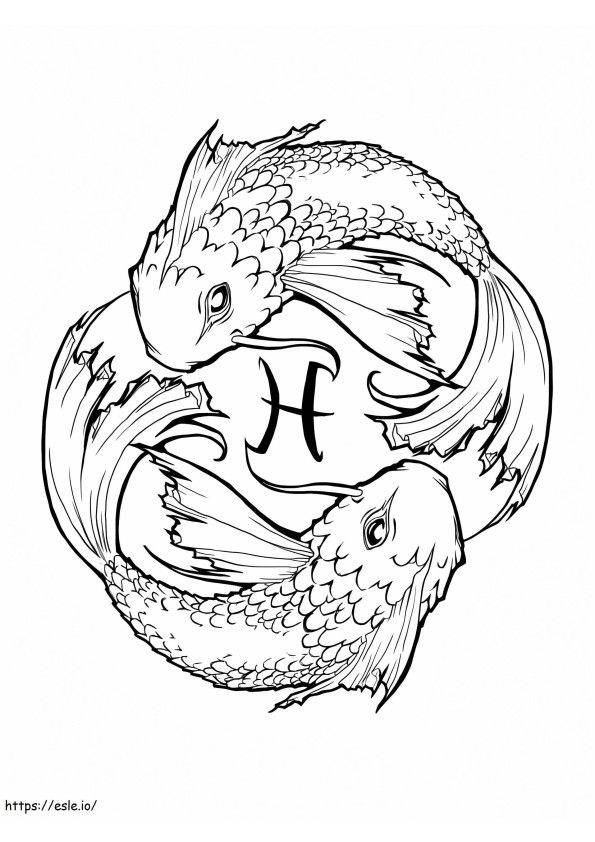 Ryby zodiaku kolorowanka
