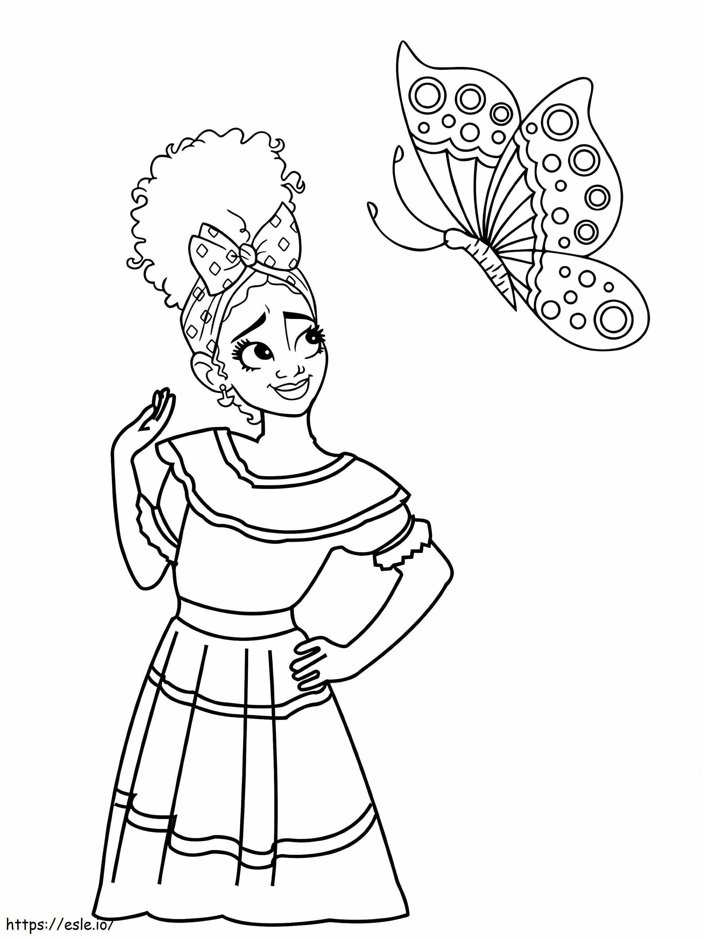 Adorable Dolores Madrigal And Butterfly coloring page