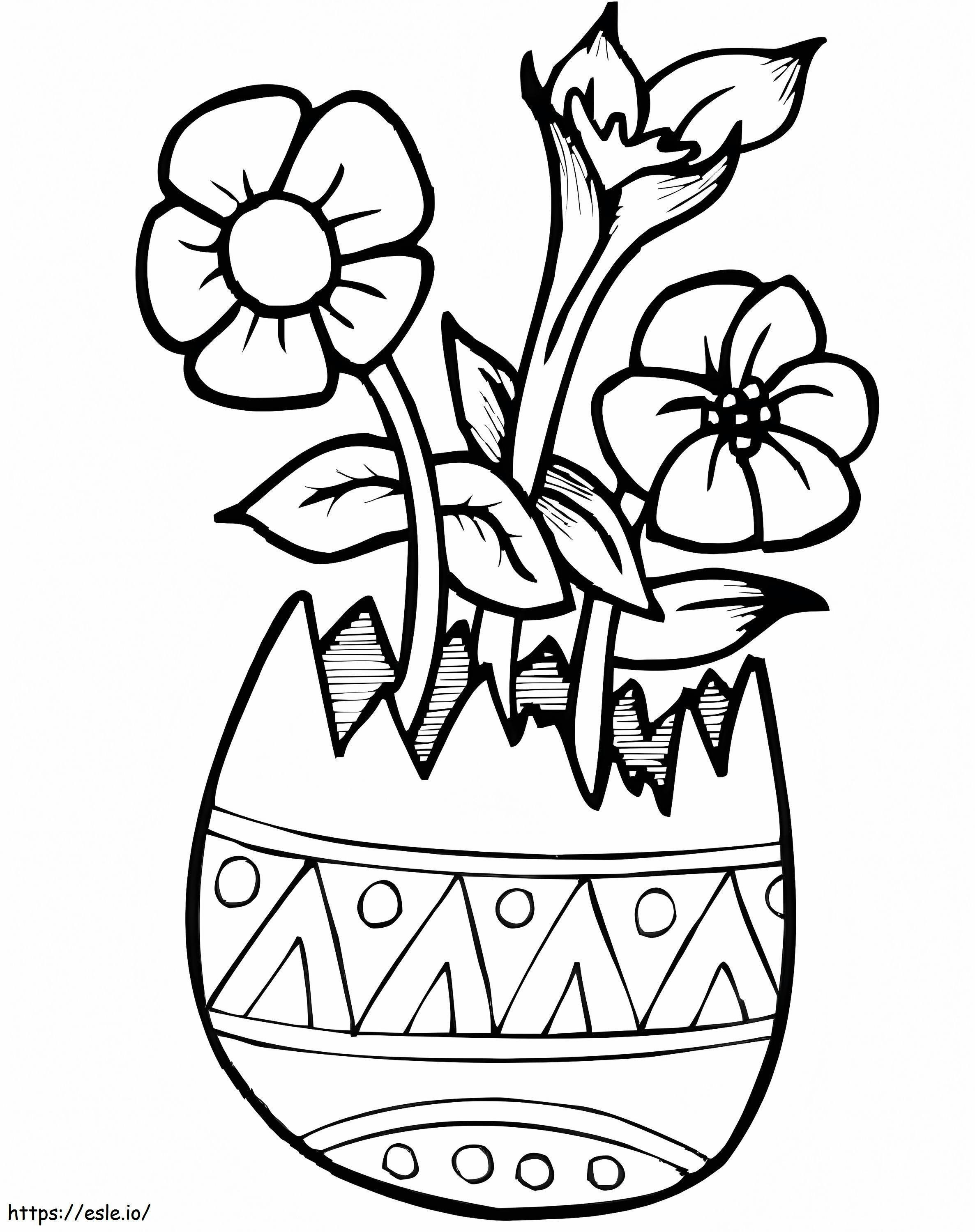 Coloriage Fleurs d'oeufs de Pâques à imprimer dessin
