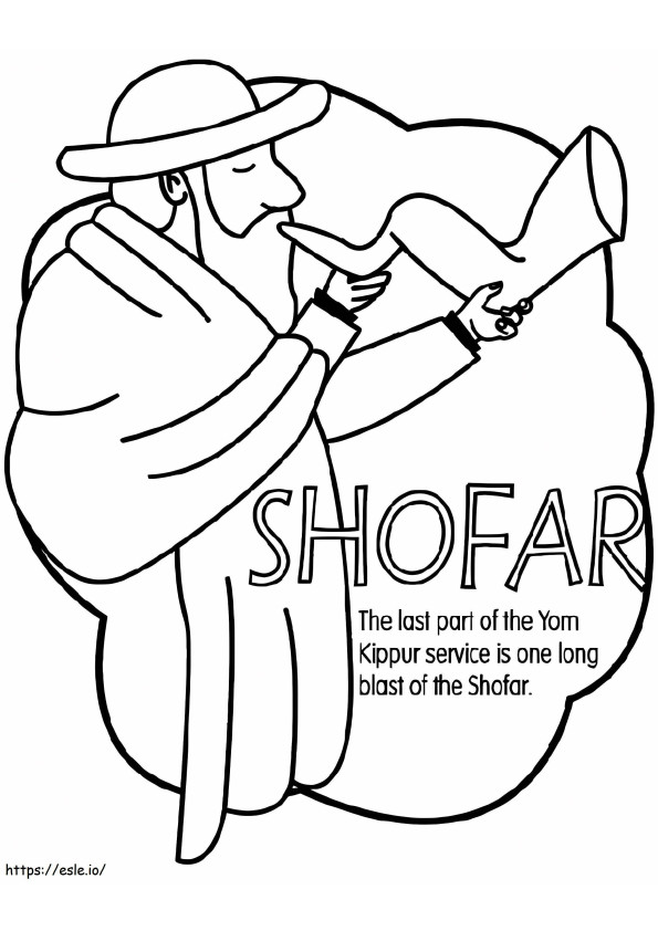 Coloriage Souffler du Shofar Roch Hachana à imprimer dessin