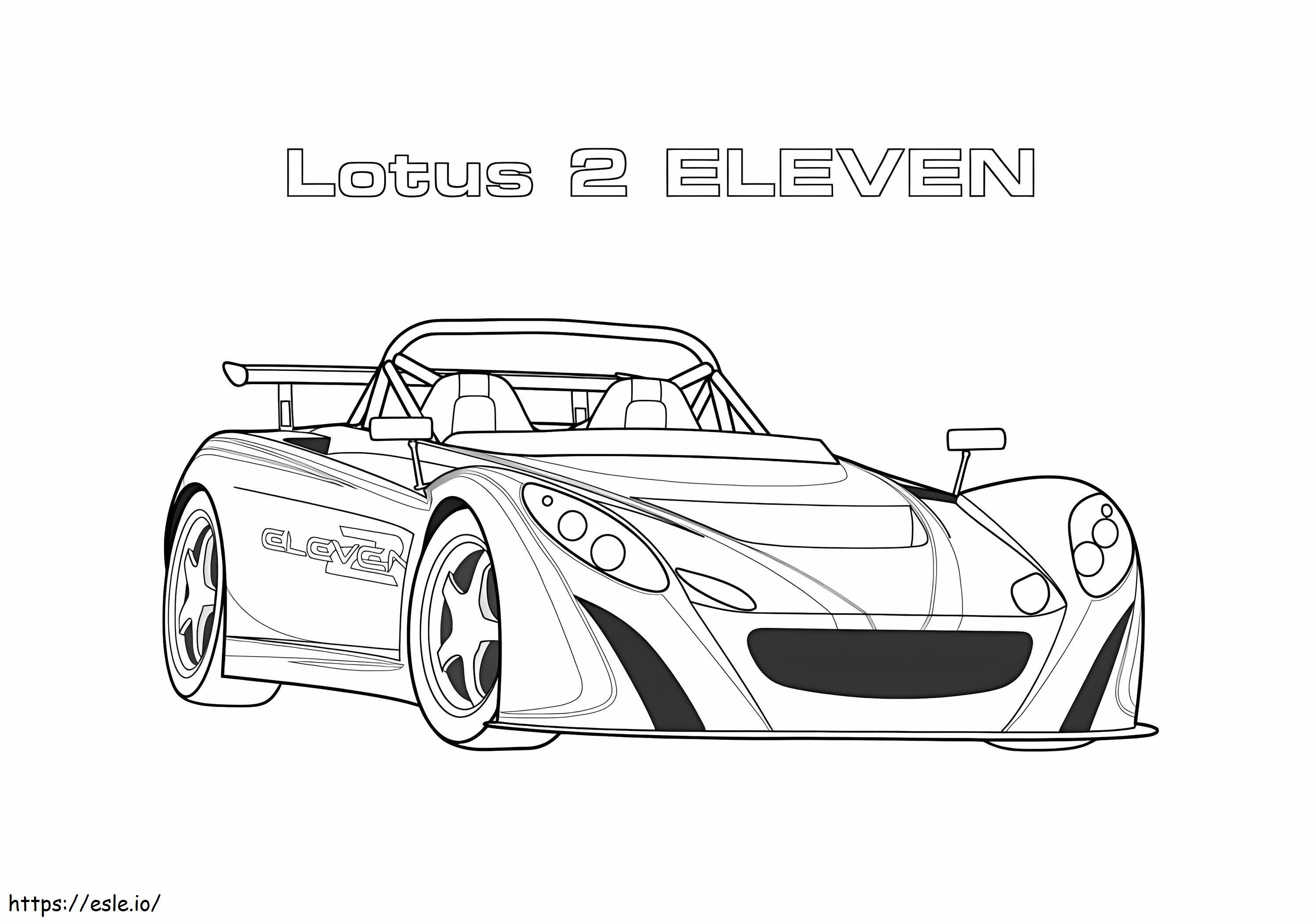 Mobil Balap Lotus 2 Eleven Gambar Mewarnai