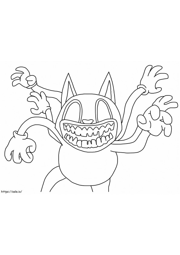 Gato assustador de desenho animado para colorir